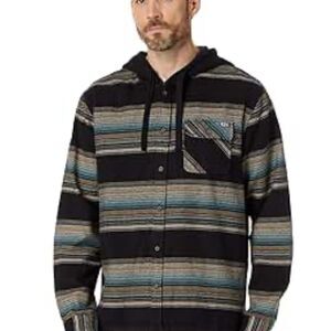 Salty Crew Black and Tan Hooded Shirt NWOT